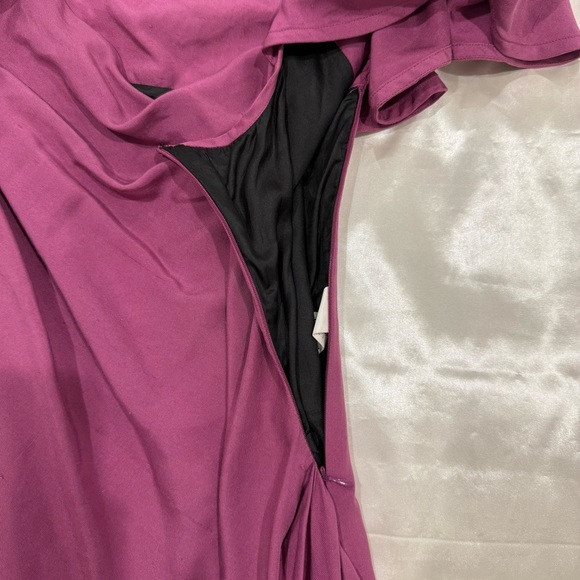 Vivienne Westwood Virginia Mini Dress Size 8 Magenta Raw Silk Cape Sleeve Chic - Picture 7 of 13